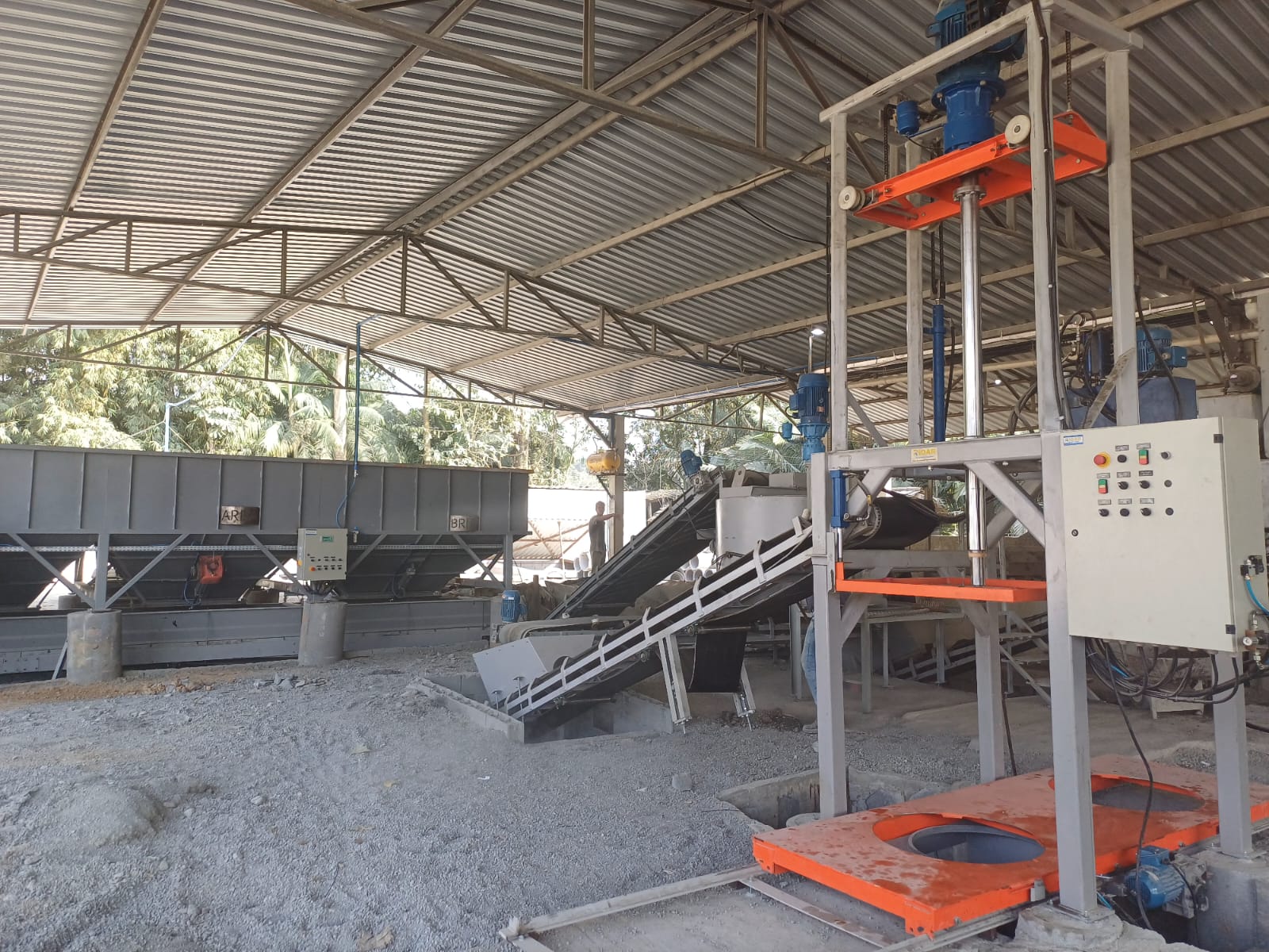 Planta de fabricação de tubos de concreto